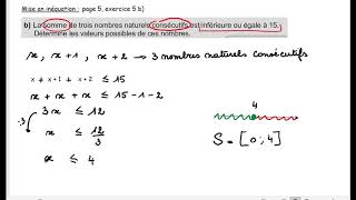 Mise en inéquation - Problème b - 3ème