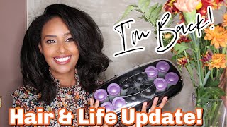 GRWM Hot Rollers | Life & Natural Hair Update: Major Hair Setback 😞 Burn Out, Spiritual Growth, etc.