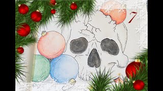 12 Days of Creepmas~ 7) Broken Skull & Ornaments