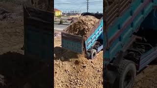 Truck unloading soil #bulldozer #excavator #heavymachines #truck #soil #dumptruck