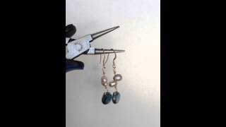 London Blue Topaz 14K Rose Gold filled earrings with freshwater pearls