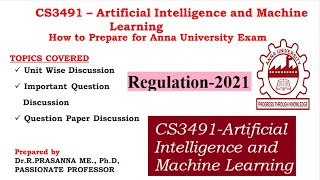 CS349 - Artificial Intelligence and Machine Learning Important Questions