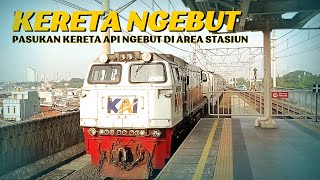 KERETA NGEBUT‼️PASUKAN KERETA API NGEBUT DI STASIUN🔥