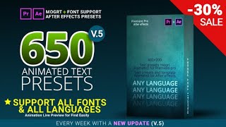 650 Text Presets  for premier pro cc