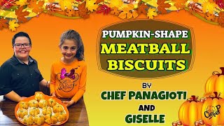 Pumpkin-Shape Meatball Biscuits by Chef Panagioti and his friend Giselle! 🎃