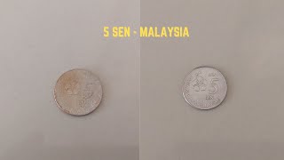 Coin Restoration - 5 Sen   Malaysia #51