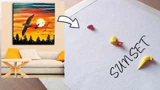 Sunset Acrylic Painting 🎨🖌️ Tutorial Step by Step || Sunset Acrylic Tutorial