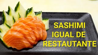 Faça um sashimi de restaurante de forma fácil. #sashimi #sushi #piracicaba