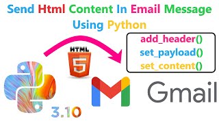 Send Html Content In Email Using Python | add_header() | set_payload() | set_header()