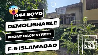 Prime F-6 Islamabad Property: 444 Sq Yds Demolishable House for Sale | Chohan HAY Estate