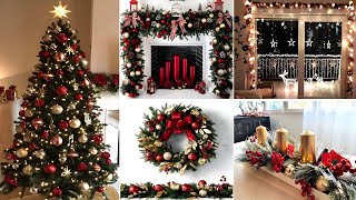 🎄+100 CHRISTMAS DECORATION IDEAS 2024 - RED AND GOLD CHRISTMAS DECORATIONS - CHRISTMAS TRENDS 2024 🎄