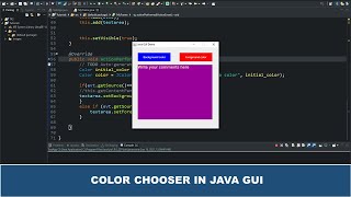 Java GUI Tutorial #54 - Color Chooser In Java GUI Using JColorChooser Class