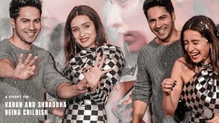 Varun and Shraddha being childish | varshra sweet and adorable moments | Dildara | sd3 promotions