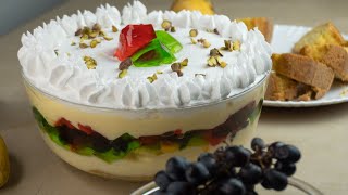 Fruit custard trifle/Best and easy dessert recipe | Khanam's Kitchen