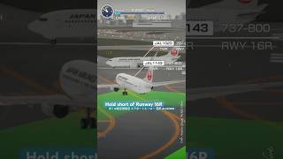 Hold short of Runway 16R! JAL B737-800WL in Nintendo Switch™ ぼくは航空管制官 エアポートヒーロー 羽田 ALLSTARS #Shorts