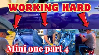 BMW Mini One Convertible Part 4 sanding & buffing paintwork  interior clean  headlight restoration