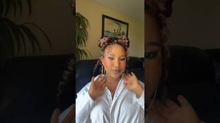 20 min Natural hair  quick space-bun with extensions tutorial #spacebuns #4chairstyles #fypshorts