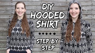 How to Make a Long Sleeve Shirt with a Hood Attached | DIY Hooded Shirt Sewing Tutorial