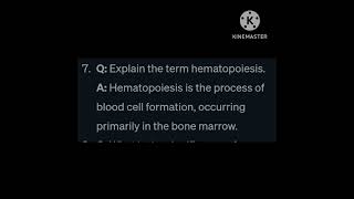 #IntroductionToHaematology  #ShortQ&A