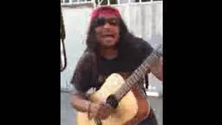 Amazing Homeless Street Performer plays guitar and sings a song dedicated to Sewer Workers!