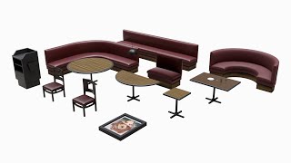 Restaurant Furniture 3D Model Collection