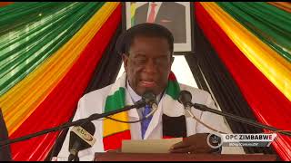 President E D Mnangagwa officiating at the Laying of the Foundation Stone for Student Hostels