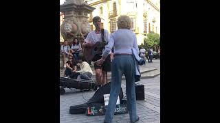 Old lady dances to streetmusic #shorts