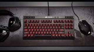 Corsair K63 Gaming Mechanical Keyboard With It's Bright Red Led Lights