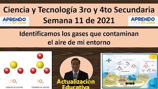 Ciencia y ambiente 3ro y 4to  secundaria  semana 11 Aprendo en Casa Identificamos los gases que cont