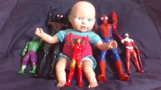 Avengers Vs Toy Story - Big Baby Is Hard To Babysit - Ironman Miles Morales Hulk Spiderman