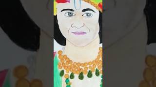 Krishna drawing with colour pencils and oil pestle #shortsvideo #shortsfeed #drawing