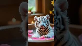 Tiger enjoying Spa | Cute Animal #shorts #youtubeshorts