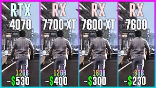 RTX 4070 vs RX 7700 XT vs RX 7600 XT vs RX 7600 - Test in 25 Games