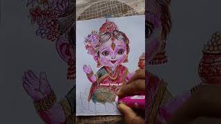 Cute Maa Lakshmi drawing with pen 🖊️🪷🙏😍#maalakshmi #drawing #shorts