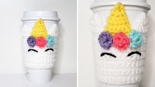 Unicorn Cozy - Crochet Tutorial (Coffee Sleeve / Cup Cozy)