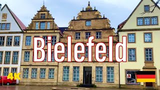 Rainy Walking Tour | Bielefeld walk 4k | Germany Sightseeing | walkthrough travel City Usenet Street