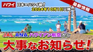 【ハワイ】2024年10月以降！JAL、ANA、ハワイアン航空から日本ハワイ線の燃油サーチャージを発表！【ハワイ最新情報】【ハワイの今】