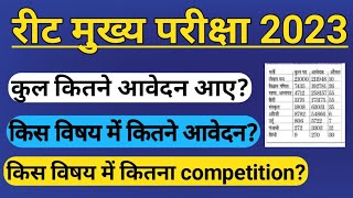 रीट मुख्य परीक्षा 2023 कुल कितने आवेदन आए? किस विषय में कितना competition?#reet2023 #reetnews #viral