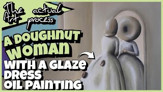 This woman with the doughnut head and glaze dress | watch the painting process | 'Cravings'