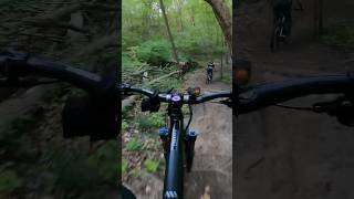 When buddy takes a shortcut 🤣 #mtb #mountainbikeskills #shortvideo #mtbjumps #mountainbike #jump