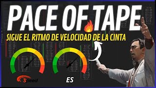 El indicador de ritmo de la cinta pace of tape con order flow y trading en profundidad de mercado.