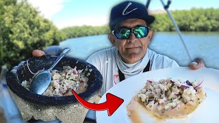 ASI PREPARE un CEVICHE en MOLCAJETE