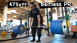 675 BELTLESS Deadlift PR For Reps