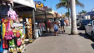 Corralejo full walk down the main strip, high street, town Fuerteventura shops 2019