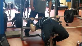 140kg/308lb benchpress 4 reps at 18 years old.