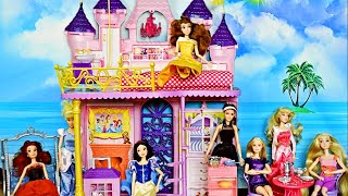 Princess Barbie Doll Royal Castle Rapunzel ~ Mermaid Bedroom Putri Barbie Istana Princesa Castelo