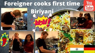 Foreigner cooks Indian Biriyani in Germany for the first time Indian Food