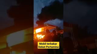 Mobil Terbakar di Pertamina Jl.Poros Kariango Maros