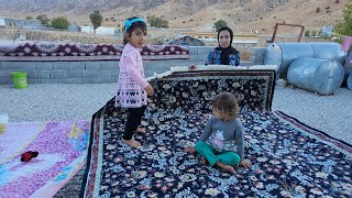 Helping a Neighbor: Sun-Drying Carpets and Blankets Together"