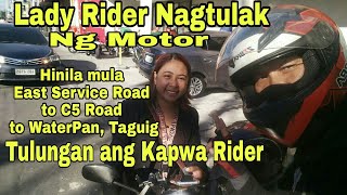 MotoVlog: Lady Rider Nagtulak ng Motor, Tulungan ang kapwa Rider. #ladyrider #nagtulak #motor.